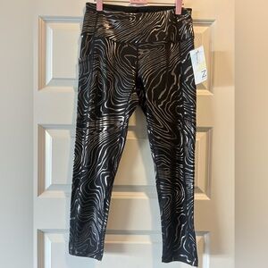 Zella Black and Silver Patterned Leggings